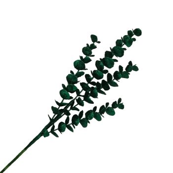 SPRAY EUCALYPTUS 27"X4 DARK GREEN W/GLITTER