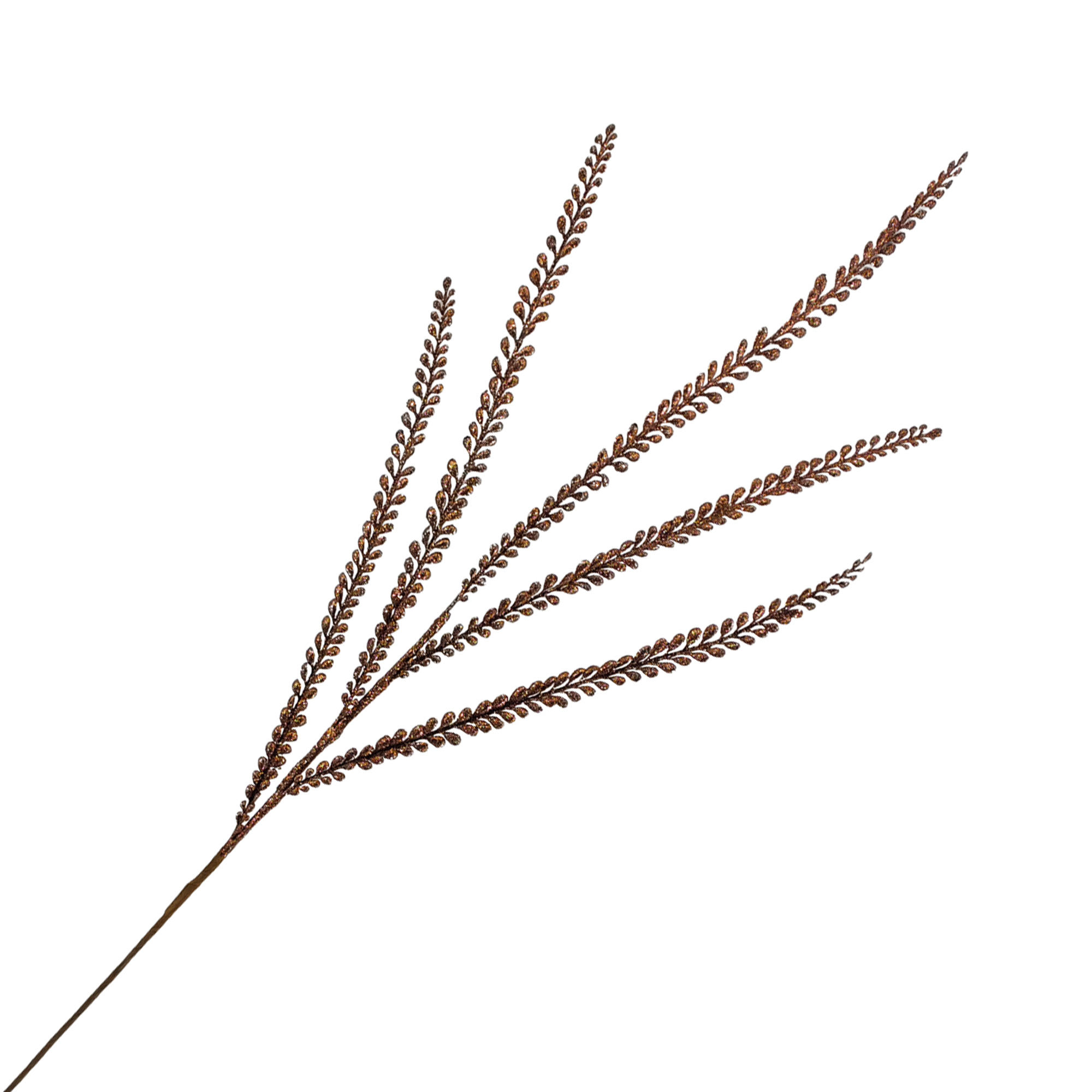 SPRAY FEATHER FERN 41" BROWN W/ GLITTER