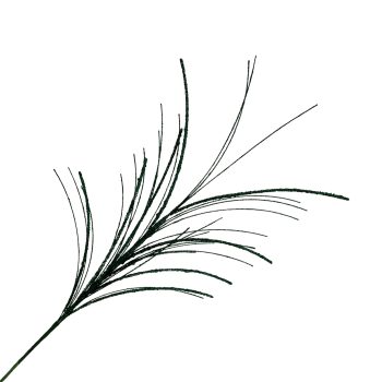 SPRAY FEATHER GRASS 26" DARK GREEN GLITTER