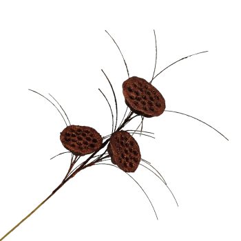 SPRAY LOYUS POD W/GRASS 26" COPPER GLITTER