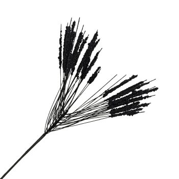 SPRAY NEEDLE GRASS 24" BLACK W/GLITTER