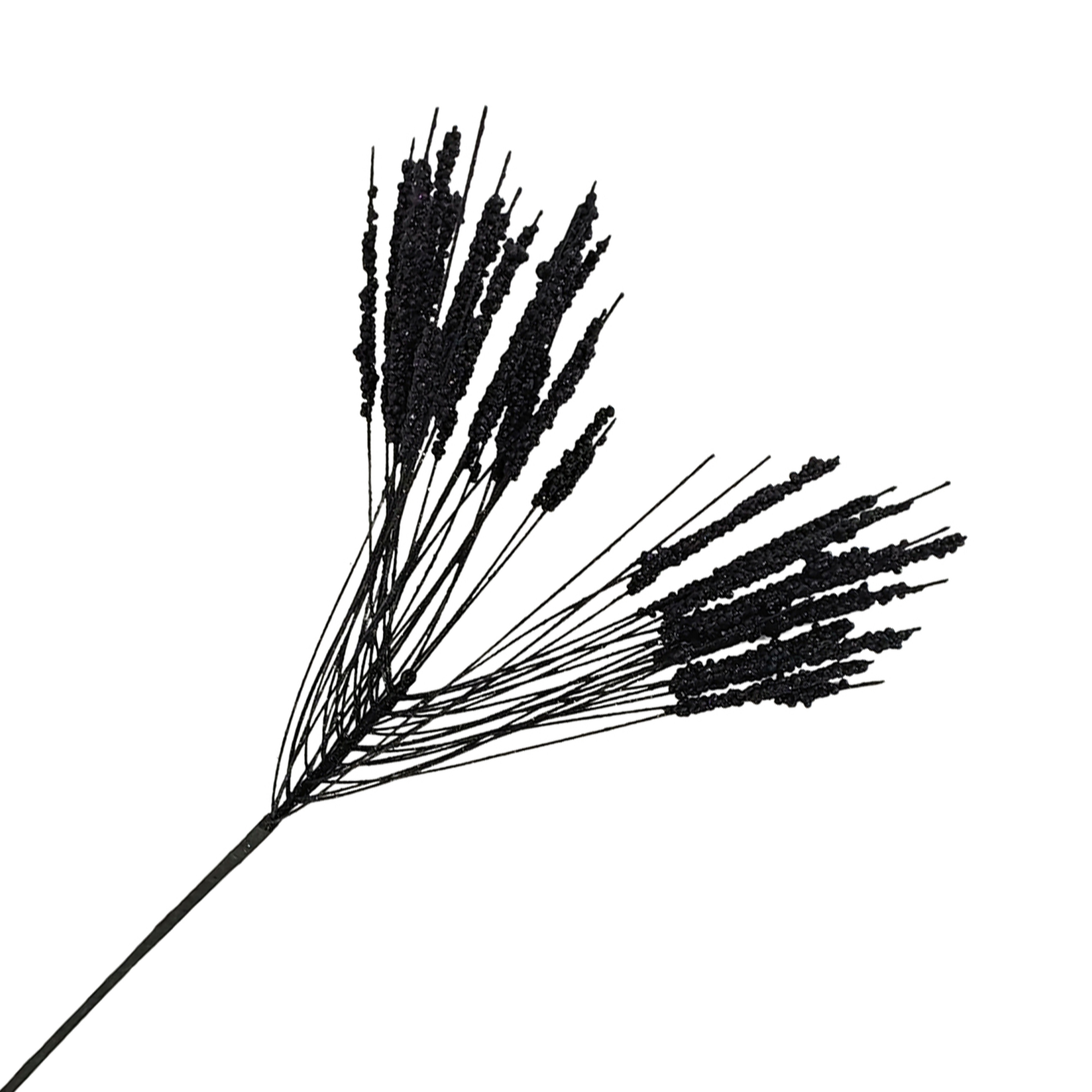 SPRAY NEEDLE GRASS 24" BLACK W/GLITTER