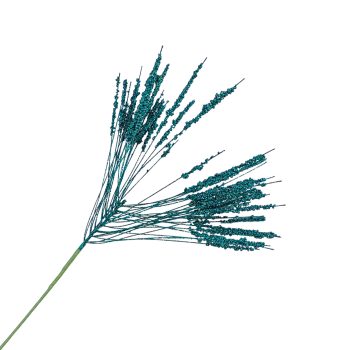 SPRAY NEEDLE GRASS 24" BLUE W/GLITTER