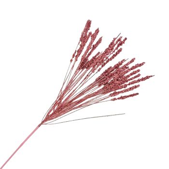 SPRAY NEEDLE GRASS 24" PINK W/GLITTER