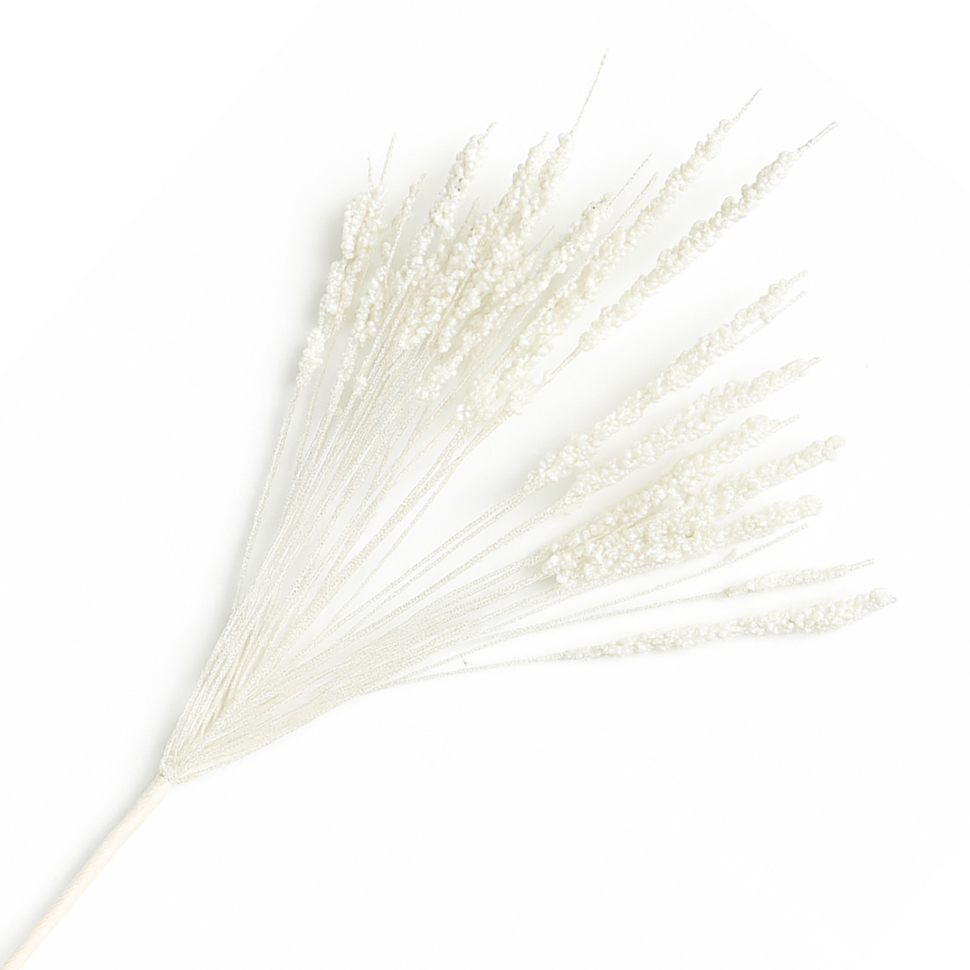 SPRAY NEEDLE GRASS 24" WHITE W/GLITTER