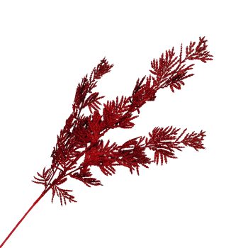 SPRAY NEEDLE PINE 31" RED GLITTER