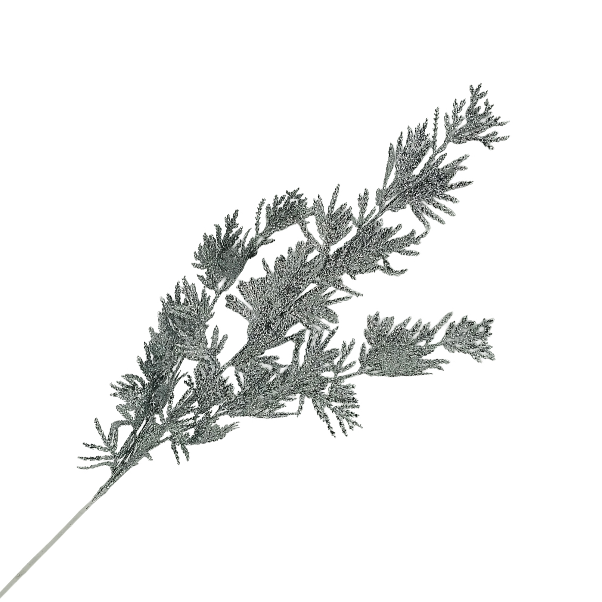 SPRAY NEEDLE PINE 31" SILVER GLITTER