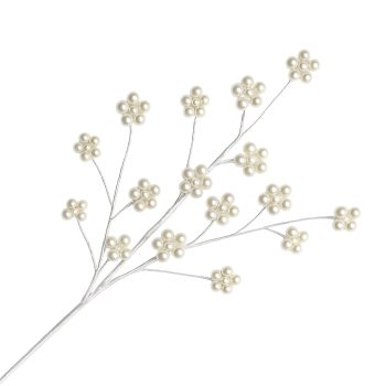 SPRAY PEARL FLOWER BEADS 26" WHITE