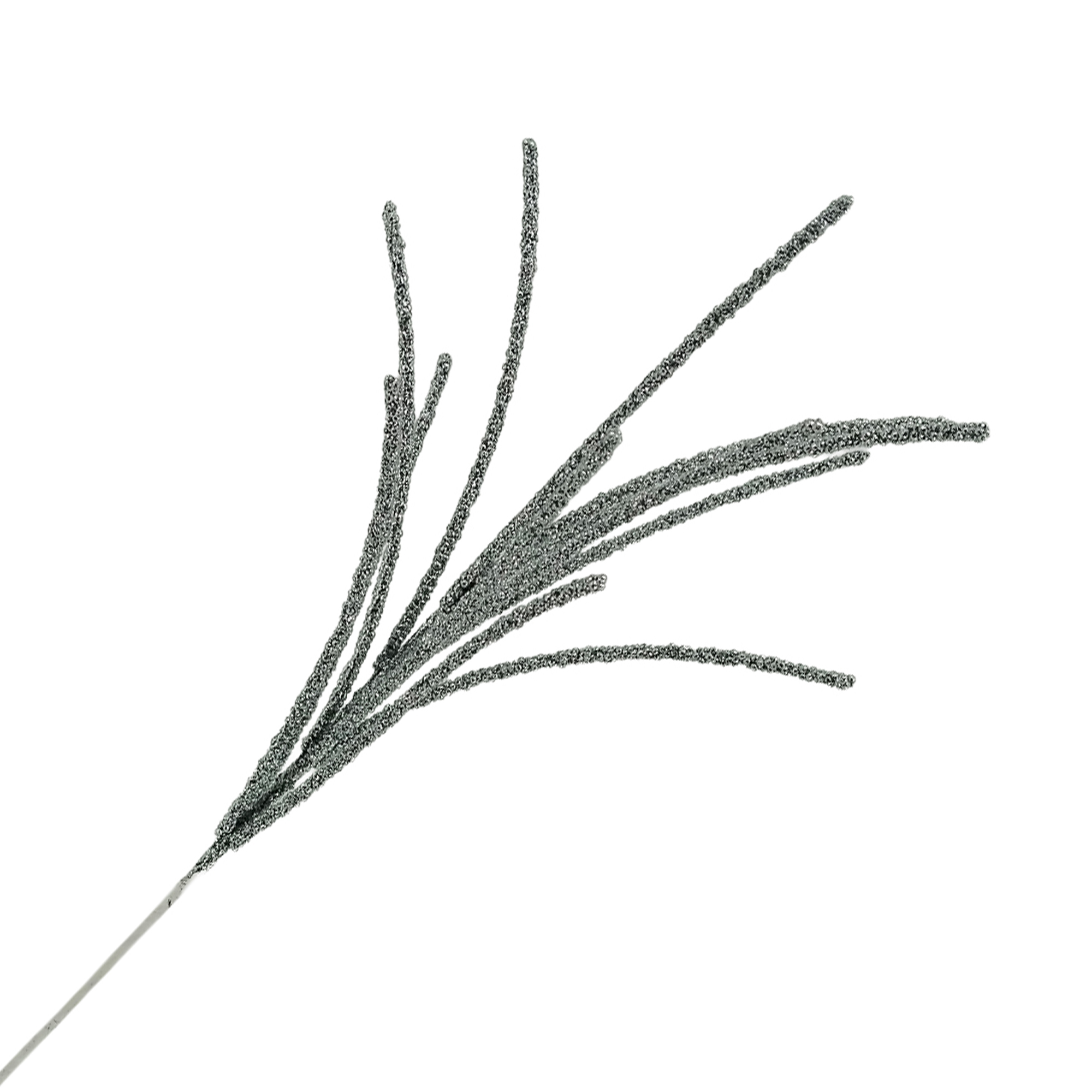 SPRAY SPARKLE TWIGS 27" SILVER W/ DENSE GLITTER