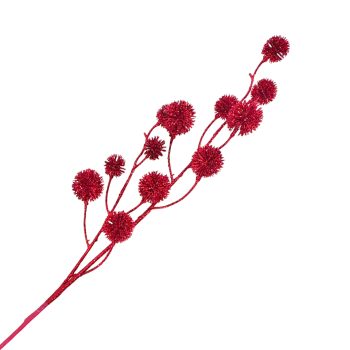 SPRAY THISTLE 30" RED W/GLITTER
