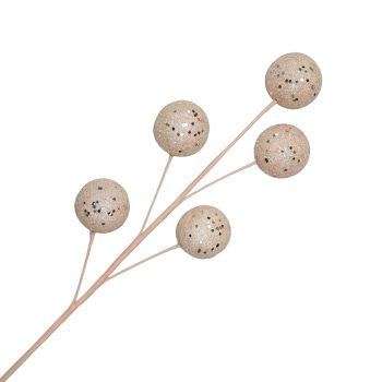 BALL SPRAY BEADED 22"X5 CORAL GLITTER