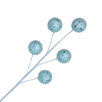 BALL SPRAY BEADED 22"X5 SEA BLUE GLITTER