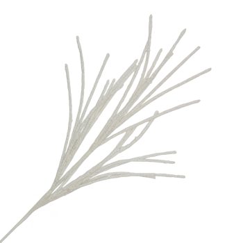 SPRAY BEADED TWIGS 31" WHITE W/GLITTER
