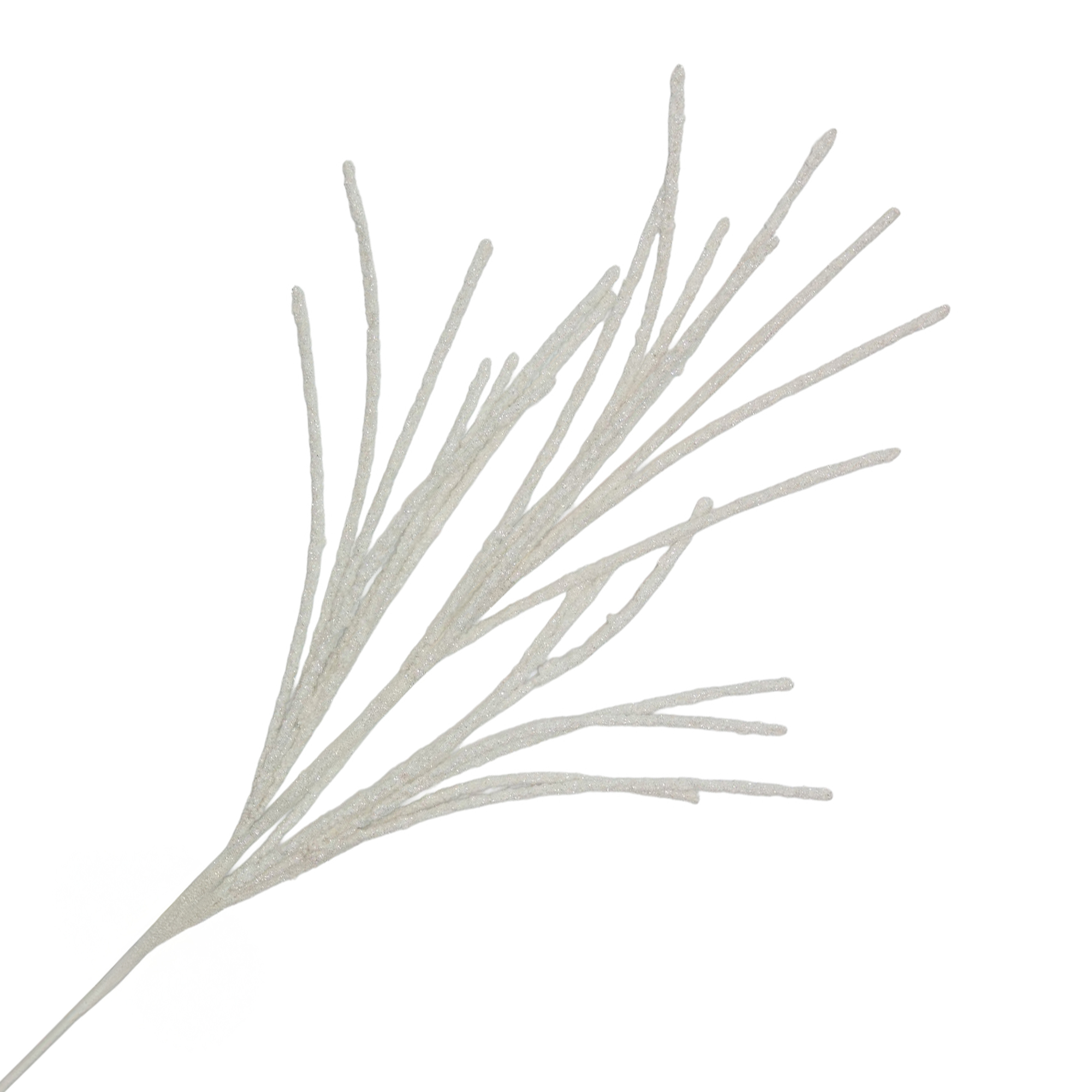 SPRAY BEADED TWIGS 31" WHITE W/GLITTER