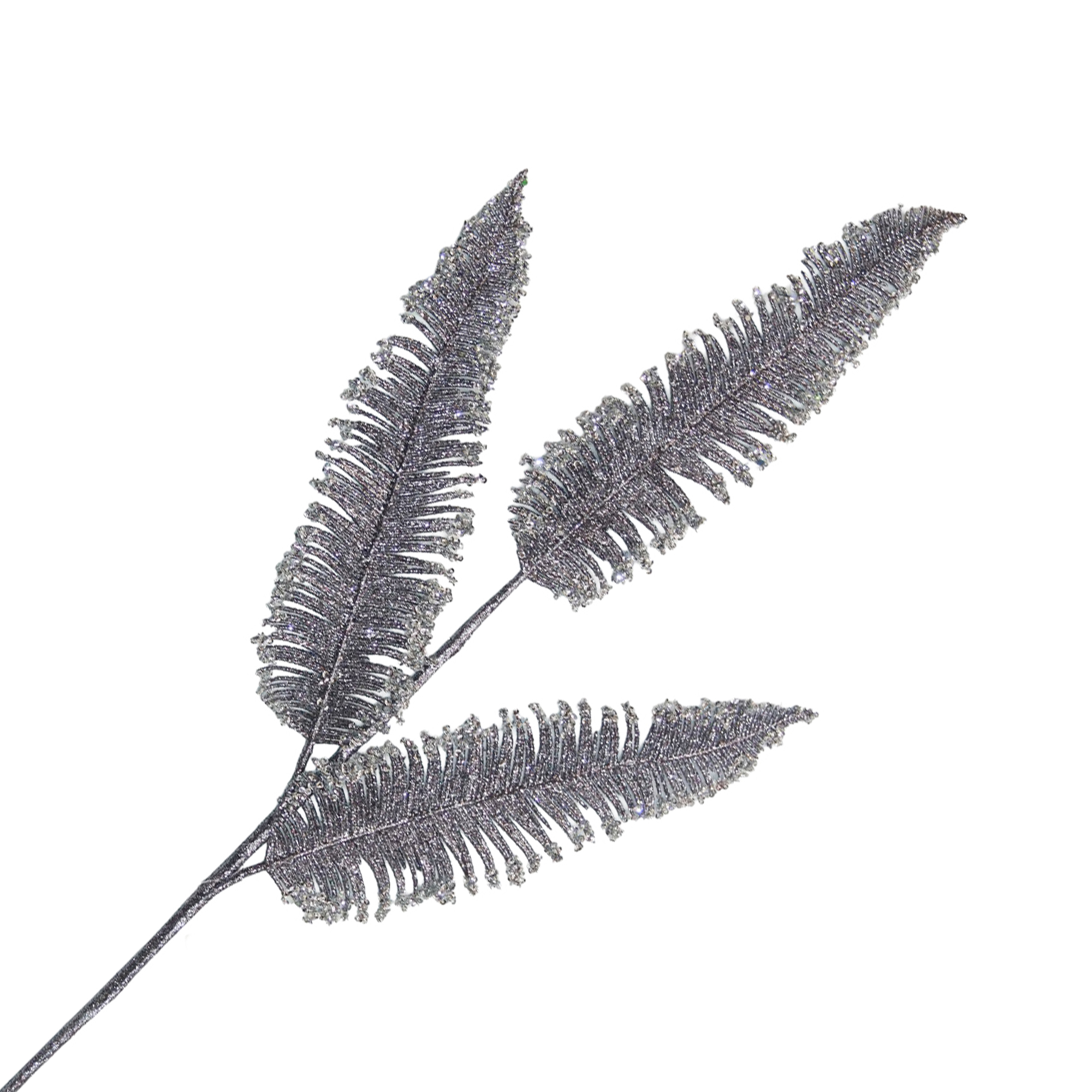 SPRAY FEATHER31" GREY W/GLITTER