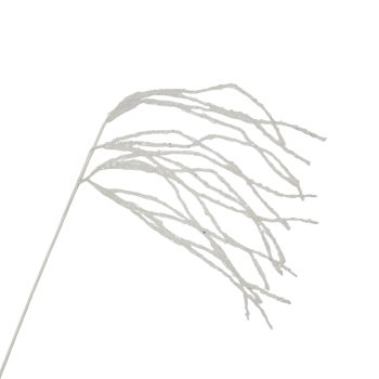 SPRAY HANGING BRANCHES 34" WHITE SEQUINS