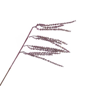 SPRAY HANGING LEAVES 28" PLUM W/GLITTER