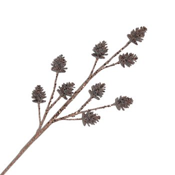 SPRAY ICED PINECONE 25" BROWN GLITTER