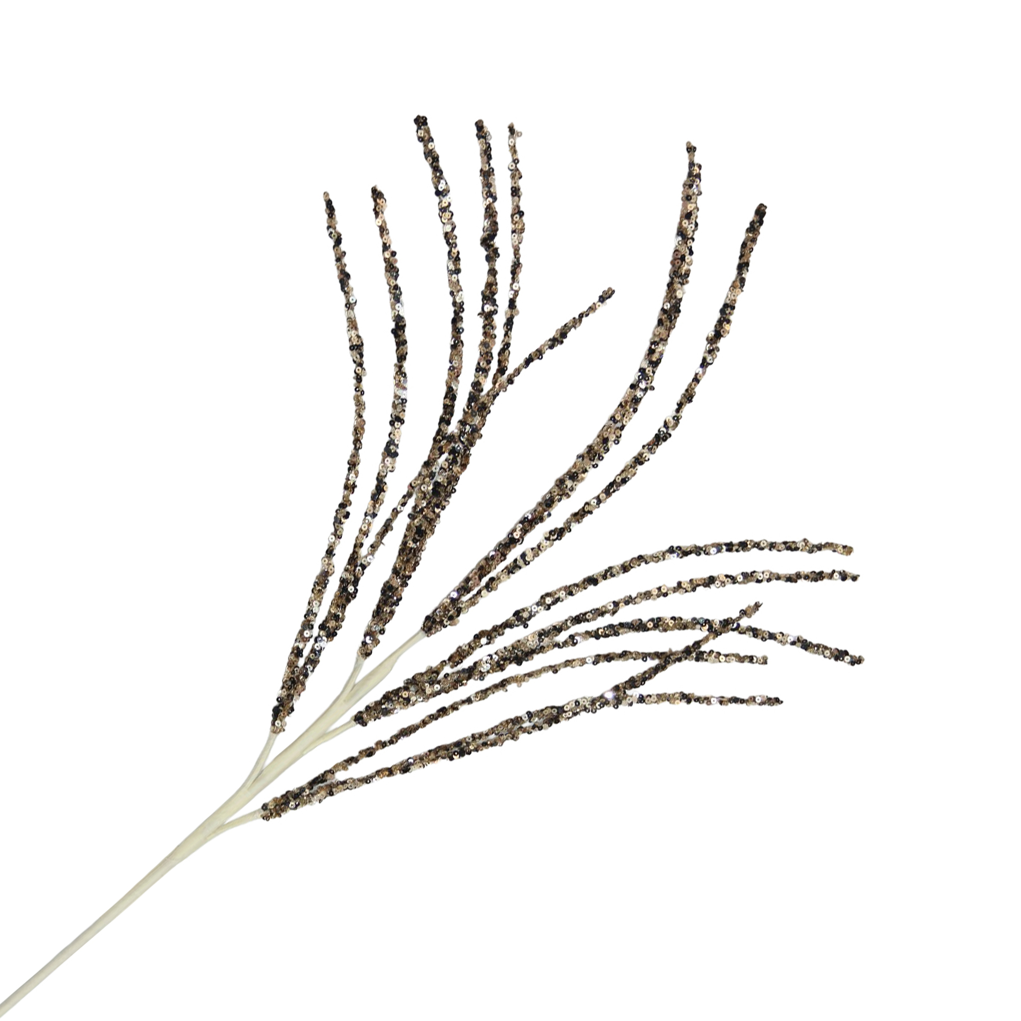 SPRAY SEQUINS GRASS 28" BLACK/CHAMPAGNE