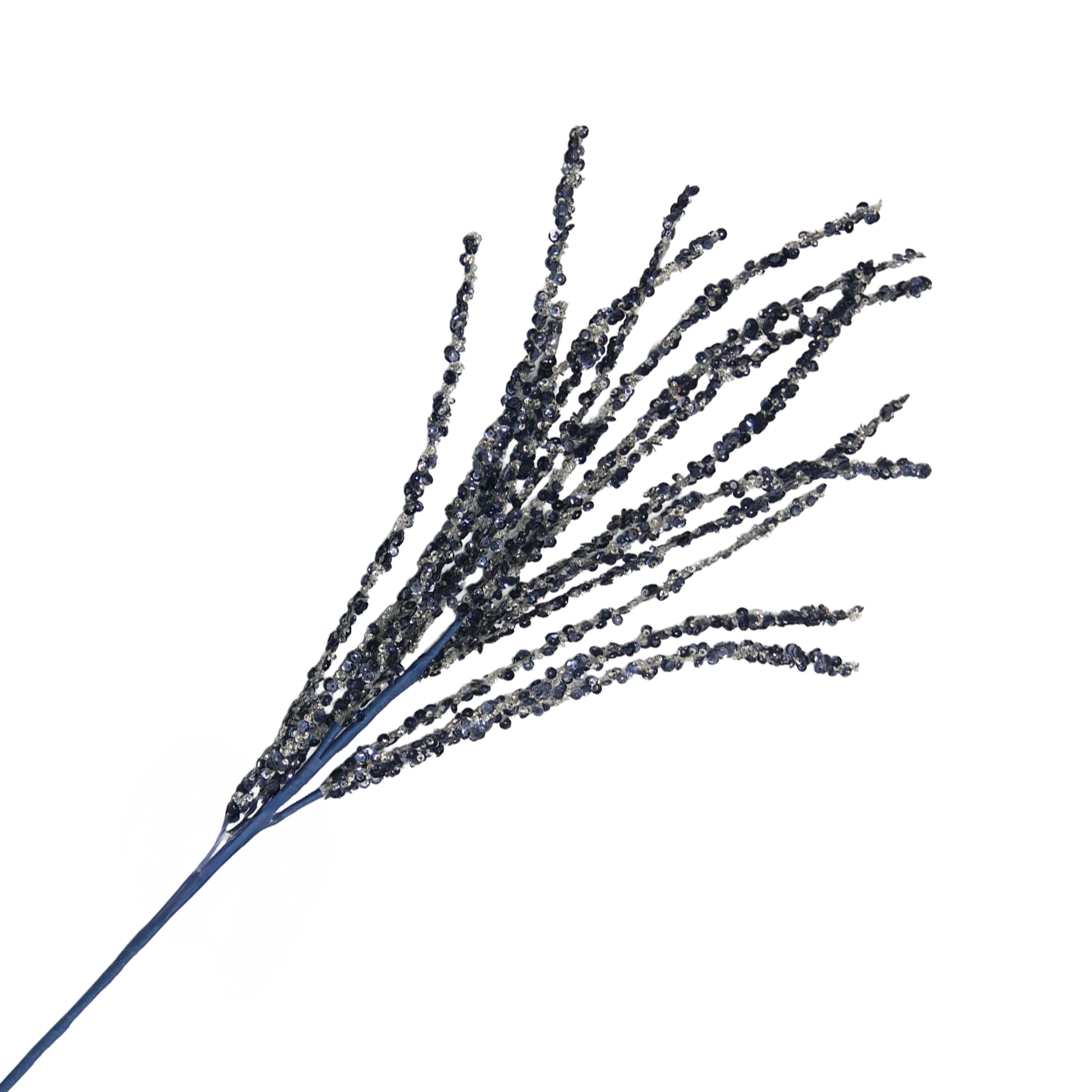 SPRAY SEQUINS GRASS 28" MIDNIGHT BLUE