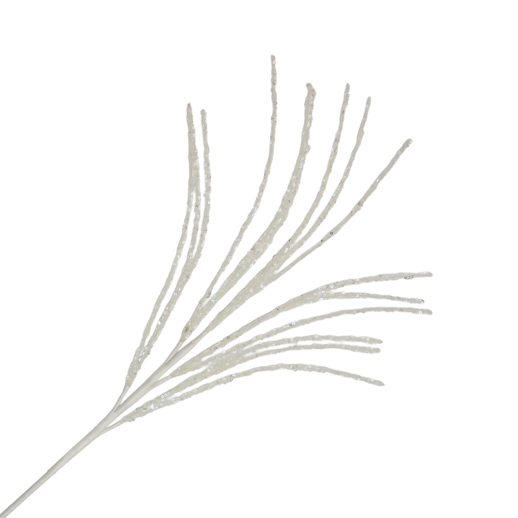 SPRAY SEQUINS GRASS 28" WHITE
