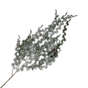 SPRAY HANGING PINE FROSTED/FLOCKED W/PINE CONE 39" GREEN