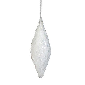 FINIAL GLITTER 200MM/8" WHITE