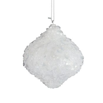 ONION BALL GLITTER 110MM/4.5" WHITE