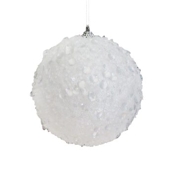 BALL GLITTER 120MM/5" WHITE