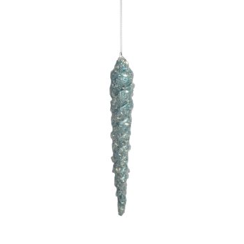 ORN ICICLE METALLIC/GLITTER 280MM/11" BLUE/WHITE