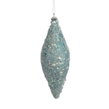 FINIAL METALLIC/GLITTER 200MM/8" BLUE/WHITE