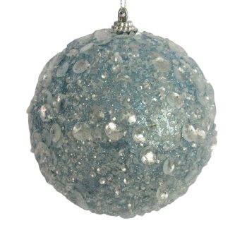 BALL METALLIC/GLITTER 100MM/4" BLUE/WHITE