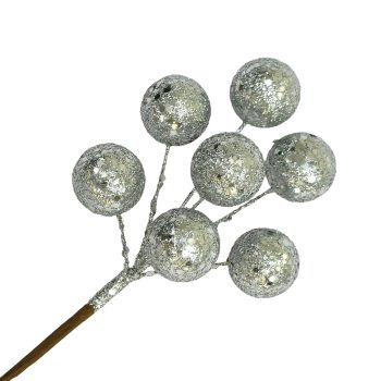 PICK BALL GLITTER X 7 9" SILVER
