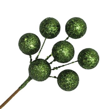 PICK BALL GLITTER X 7 9" HUNTER GREEN
