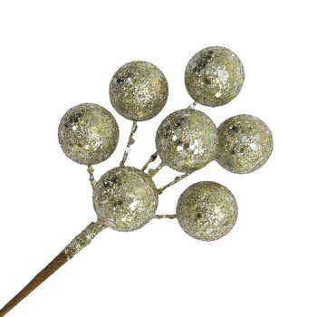 PICK BALL GLITTER X 7 9" CHAMPAGNE