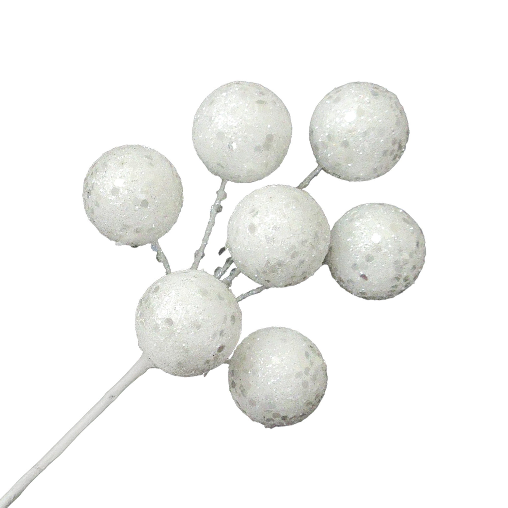 PICK BALL GLITTER X 7 9" WHITE