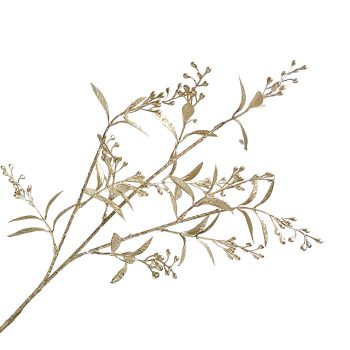 SPRAY MINI LEAF W/BERRY CHAMPAGNE 23"