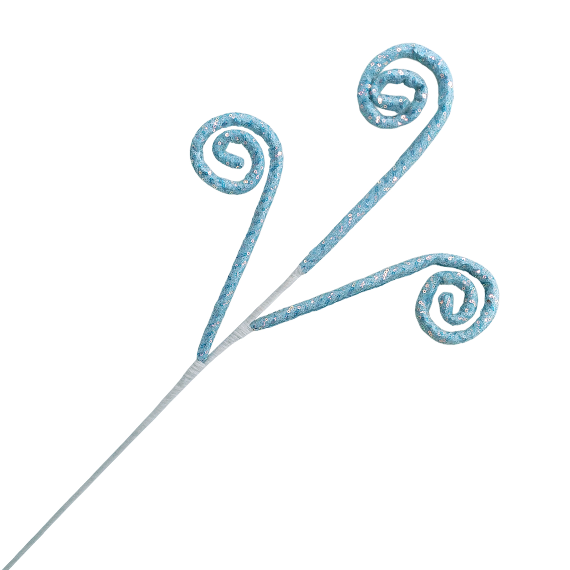 SPRAY FABRIC CURLS SEQUIN 30" TURQUOISE