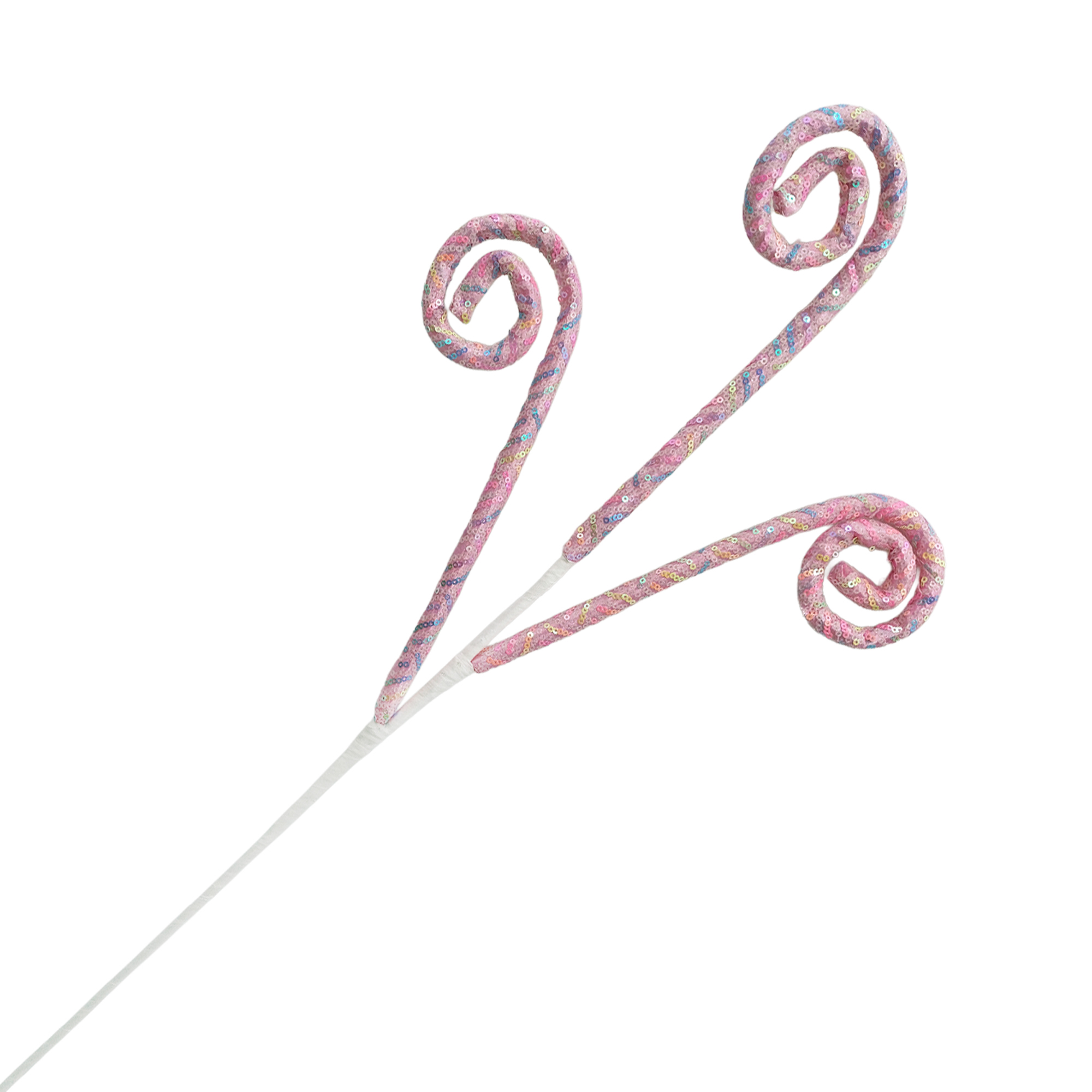 SPRAY FABRIC CURLS SEQUIN 30" PINK