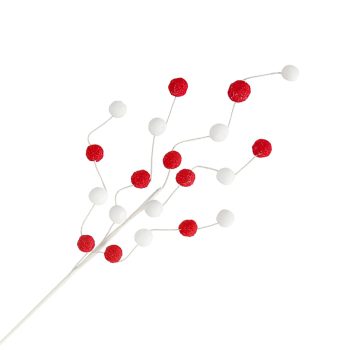 SPRAY MINI POM POM 26" RED/WHITE