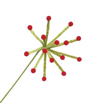 SPIKE FLOWER STEM 20"X12" LIME GREEN/RED DIA.12"X20" BURST