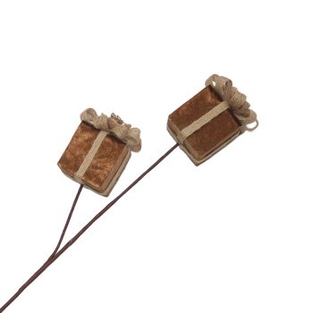 SPRAY GIFT BOX 24"X2 BROWN VELVET W/BOW