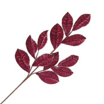 SPRAY VELVET LEAF 28" ANTIQUE PINK