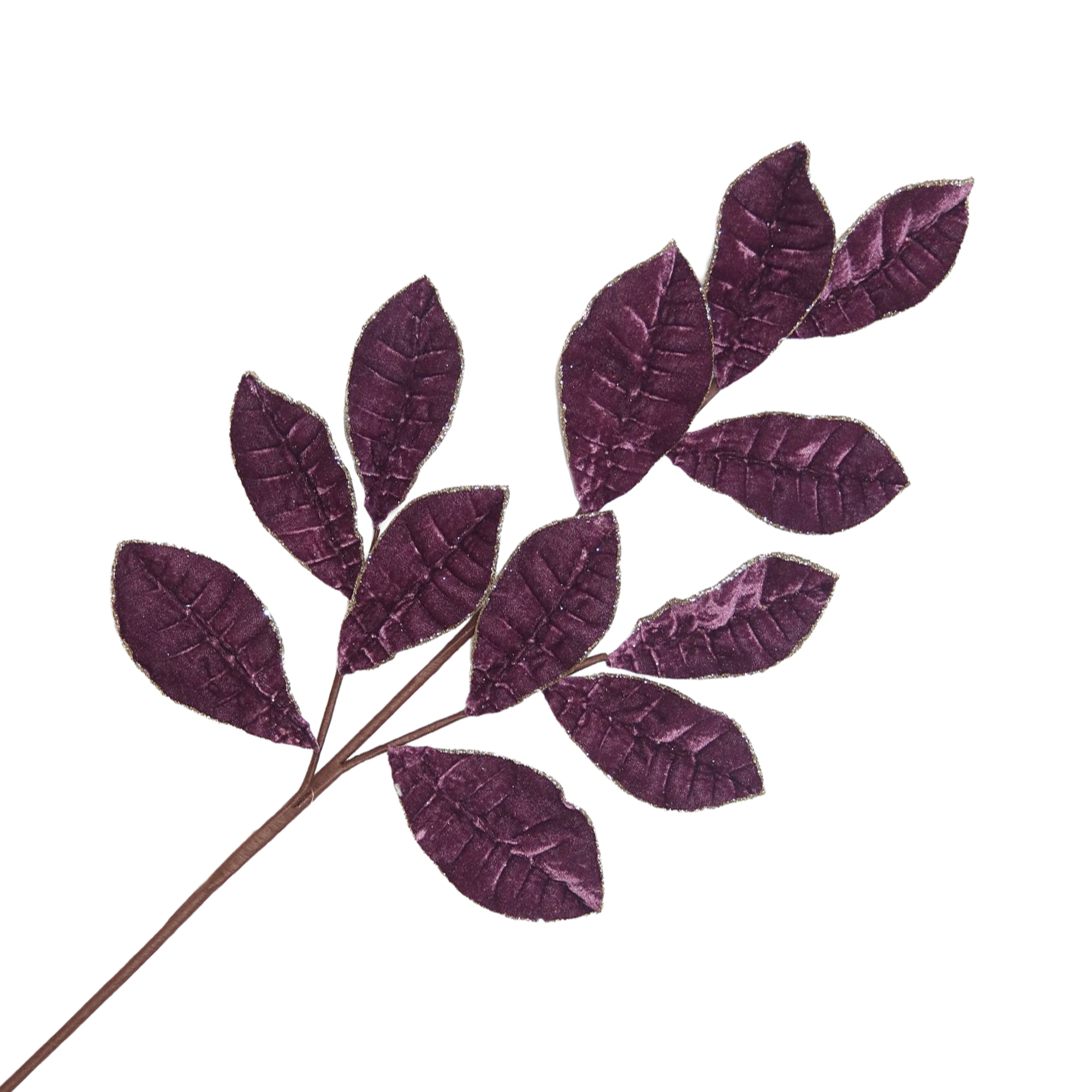 SPRAY VELVET LEAF 28" PLUM