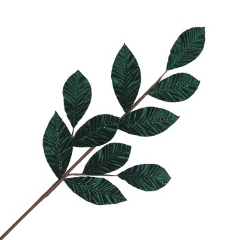 SPRAY VELVET LEAF 29" EMERALD
