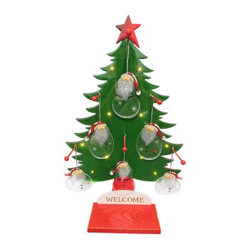ORN SANTA WITH DISPLAY 14"X23" MULTI ACRYLIC/WOOD 48PCS