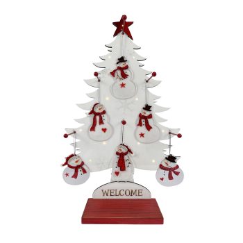 ORN SNOWMAN WITH DISPLAY 14"X23" MULTI ACRYLIC/WOOD 48PCS