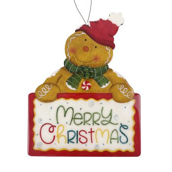 SIGN/WALL DECOR GINGERBREAD 8"X10" MULTI GLOSSY FINISH WOOD/IRON