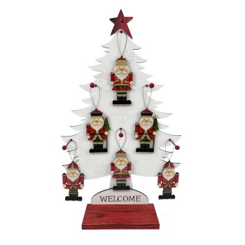 ORN NUTCRACKER WITH TREE DISPLAY 14"X23" MULTI GLOSSY FINISH WOOD/IRON 48PCS