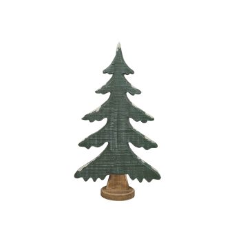 TREE PINE WOODEN 10"X18" GREEN W/SNOW EDGES